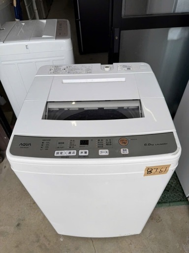 NO B761?福岡市内配送設置無料✨?全自動洗濯機 Sシリーズ ホワイト AQW-S60J-W [洗濯6.0kg /乾燥機能無 /上