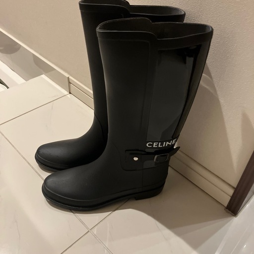 一度使用 レインブーツ 24cm〜24.5cm 黒
