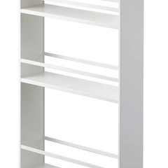 山崎実業 ハンドル付き スリムワゴン ホワイト 約W13×D47.5×H80.5cm タワー tower キャスター付き　キッチンワゴン  の画像