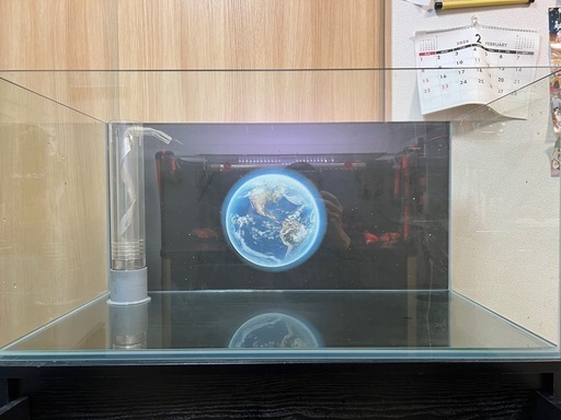 超透明ガラスの水槽と棚 900mmx450x450 ko