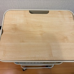 【タダ】キッチンワゴン 調味料ラック バスケットラック 木天板タイプ 収納ワゴン 3段 キャスター付 幅44.5×奥行35×高さ78cm ベージュの画像