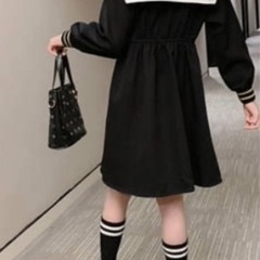 サイズ130 セーラーワンピース 女の子 女子 紺 冬物 フォーマルの画像