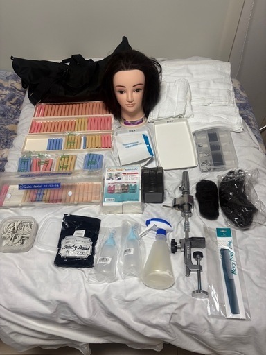 美容学校 国家試験用 ワインディング道具一式／マネキン付き（2023年