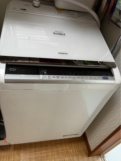 【12kg大容量】日立 ビートウォッシュ 洗濯乾燥機 BW-DV120C（シャンパン）