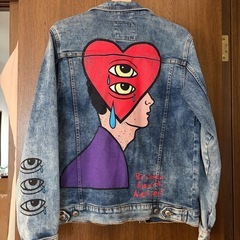 ZARAバックプリント デニムジャケット Broken Heart Heroesの画像