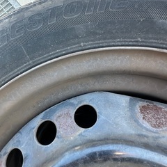 155/65R14 中古タイヤ、鉄ホイール、白ホイールカバーの画像