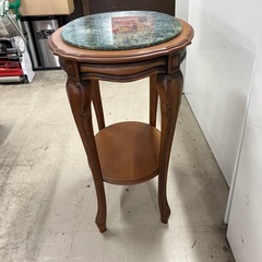 I 2602-150 アンティーク調　サイドテーブル　大理石　中古美品の画像
