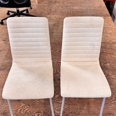 A2074🌟激安‼️2点セットニトリダイニングチェア (クーボ3 布 BE/SI)の画像