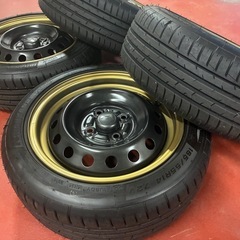 鉄ホイール14×6J タイヤサイズ165/55/14 塗装済みの画像