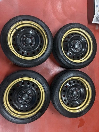 鉄ホイール14×6J タイヤサイズ165/55/14 塗装済み