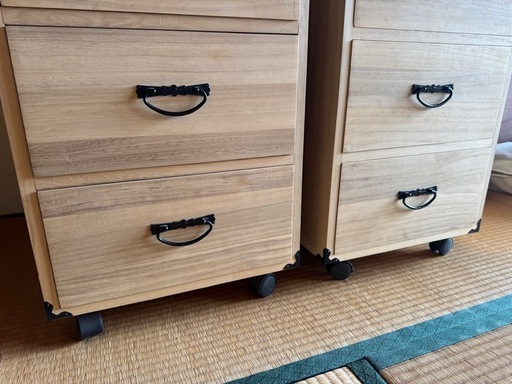 桐製３段収納チェスト2セット(ﾟ∀ﾟ)