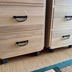 桐製３段収納チェスト2セット(ﾟ∀ﾟ)の画像