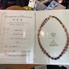 k18トルマリンネックレス　保証書付きの画像