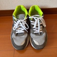 Lacoste グレー ネオンイエロー スニーカーの画像