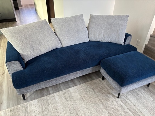 【お譲り先決定】馬場家具 INTER LIVAX 3人掛けソファー　オットマン付き