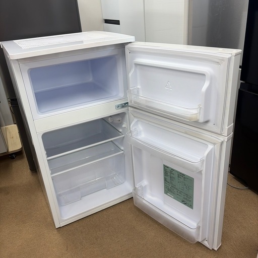 ELSONIC 2019年製 EJ-R832W ノンフロン2ドア冷蔵庫 83L (錬金堂水戸店