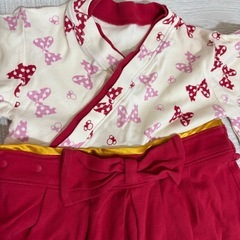 ディズニー　ミニー　袴ロンパース90サイズの画像