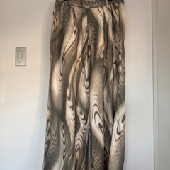 soerte ソエルテ マーブル模様 ワイドパンツ ベージュグリーン 4の画像