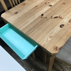 ジャングルジャングル貝塚店　ダイニングセット　4人用　椅子4脚　引き出し付き　貝塚市　二色浜　リサイクルショップの画像