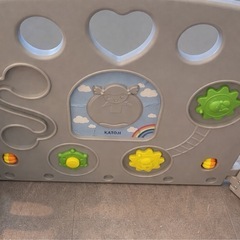 KATOJIコロコロベビーサークル白　グレー　2ドアロック付の画像