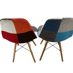 パッチワーク チェア 2脚セットの画像