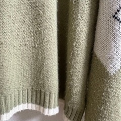 shein セーター ニット アーガイル グリーン 長袖ニット ニットセーターの画像