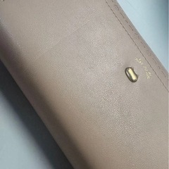 長財布 ピンクベージュ 猫　レディース　の画像