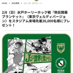 条件付き無償　2月8日16時〜　味の素スタジアム　東京ヴェルディVS水戸ホーリーホック　　バックホーム自由席　の画像