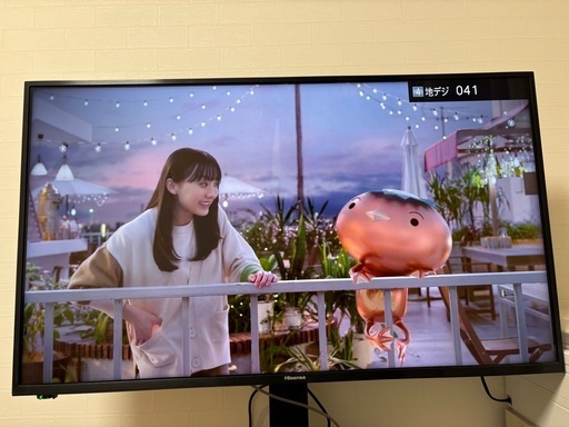 ジャンク】Hisense 43インチ液晶テレビ／画面ぶれあり 2019年製 (na