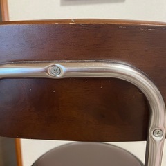 【折りたたみチェア】ハイチェア ブラウン 椅子の画像