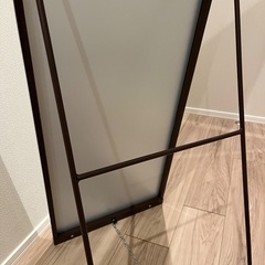 スタンドミラー ノンフレームミラー 全身鏡 ブラウン 縦長の画像