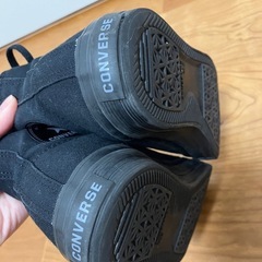 コンバースconverse ハイカット　スニーカー　黒　24.5センチの画像