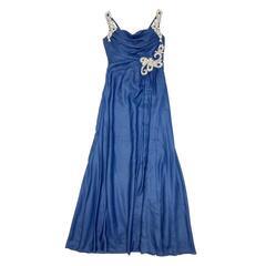 【UNA VALERIE / ウナヴァレリェ】ドレープ ビジューデザイン ロングドレス キャバドレスの画像