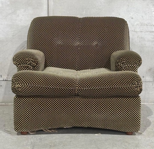 昭和レトロ 千鳥格子 1人掛けソファ｜昭和レトロ ミッドセンチュリー