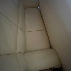 ソファ合皮3人掛け白色の画像