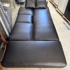 配達可【3人掛けソファベッド】【ブラウン】【管理番号10402】金の画像