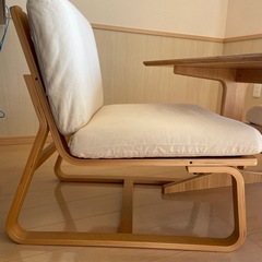 無印良品ダイニングテーブル＆チェア2脚セットの画像