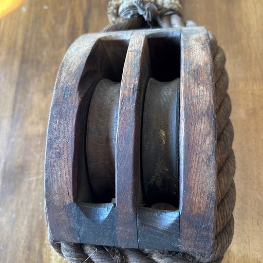 値下げします骨董品 滑車 木製