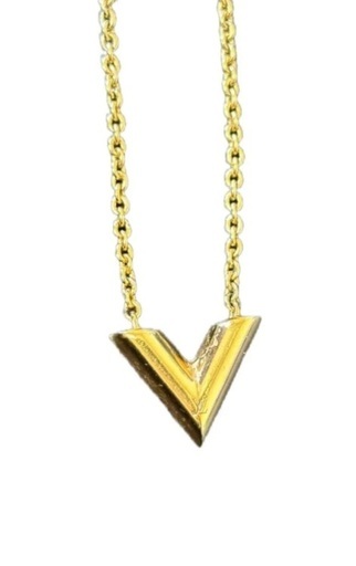 【美品/袋付き】LOUIS VUITTON エッセンシャルV ネックレス M61083 ゴールド GP ヴィトン アクセ