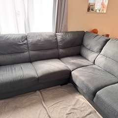 ニトリ　布張り　カウチソファの画像