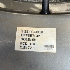 ホイールタイヤ付4本　18インチの画像