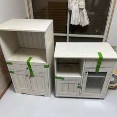 引取り限定 ニトリ カウンターワゴン 収納 食器棚 レンジ台 2個セット
の画像