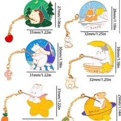 新品/アニマルチャーム6つセット　ピンブローチ個別販売可能の画像
