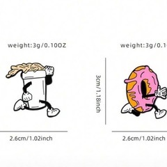 新品/ピンブローチ　ランニングドーナツとコーヒー　セットの画像