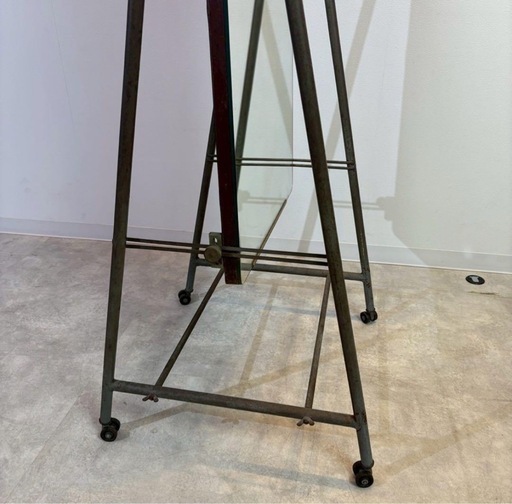 鏡姿見アンティークアイアンフレームシャビーな姿見アパレル店舗什器