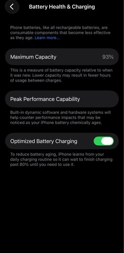 iphone 13pro バッテリー93%