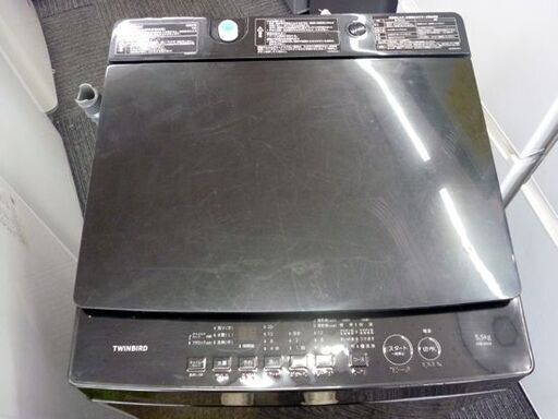 ☆TWINBIRD 全自動洗濯機 洗濯容量5.5Kg WM-ED55 2024年製 ブラック ツインバード 黒 1人暮らし向けサイズ 札幌市 豊平区 平岸店