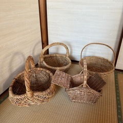 1点〜 ピクニックカゴ ピクニックバスケット籐（ラタン）かごの画像