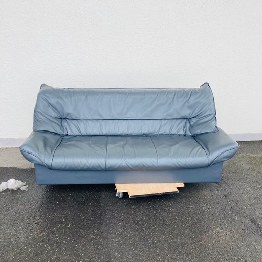 値下げ　3人掛けソファ　合皮　グレー　幅184cm