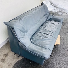 3人掛けソファ　合皮　グレー　幅184cmの画像